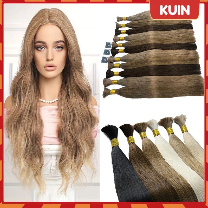 Bulk Human Hair Straight Brazilian Natural Bulk Bundle Human Braiding Hair Thick End Braided Extension Pre Blonde 12-30inch