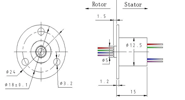 2/4//6/8/12/18 Kanal Micro Drehen Schleifring 2A Durchmesser 12,5mm Für RC Bagger Modell DIY PTZ Gimbal Elektrische Kollektor Ringe – Detail 3