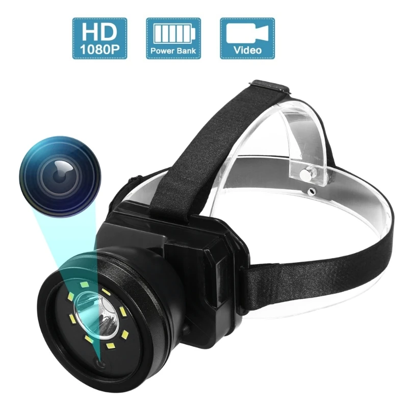 

Lightweight Head Mounted Camera Rechargeable Headlamp Camera Outdoor Head mounted Video Camera Hands Frees Video Camera