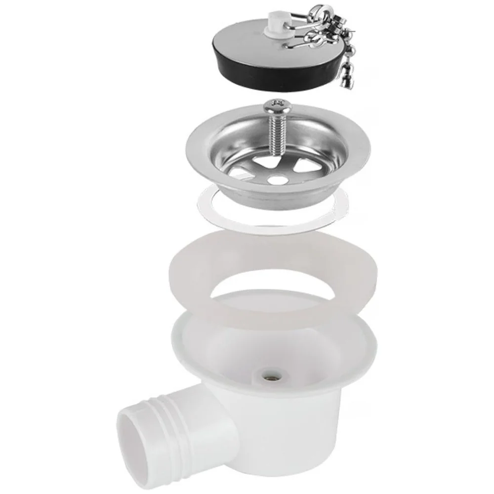 Sink Waste Drain Plug Hole Angle Fitting Stainless Steel Easy Installation Replaces for Motorhome Boat without Tube