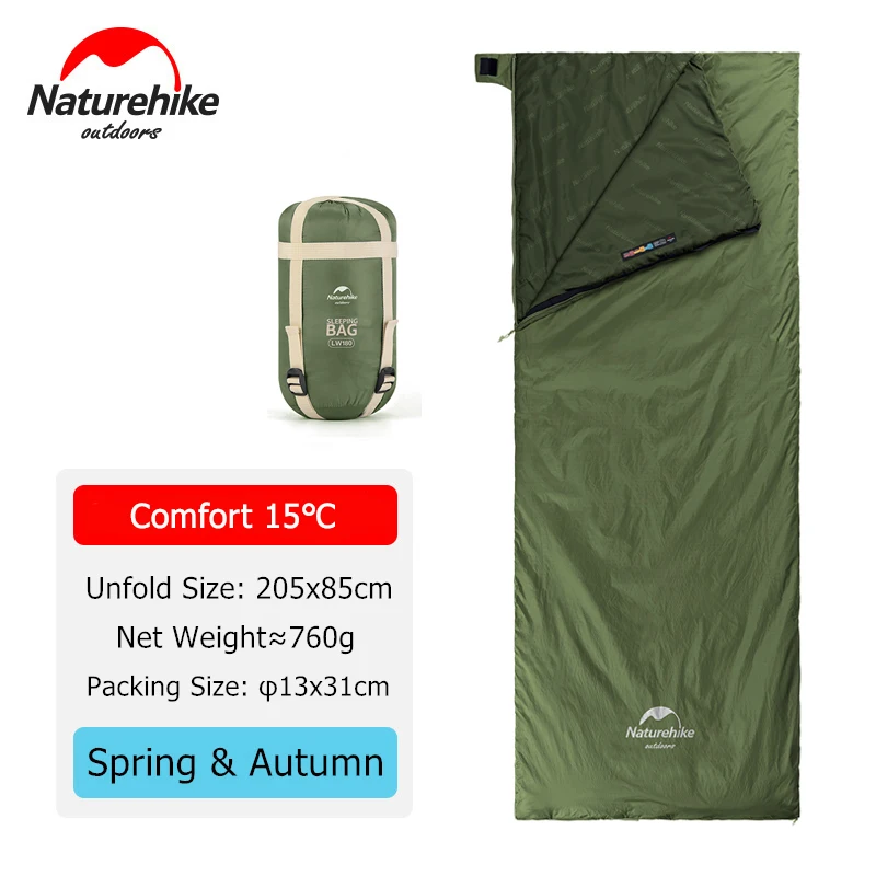 Naturehike Hiking Cotton Sleeping Bag Camping Tent Sleeping Bag Ultralight Waterproof Nature Hike Summer