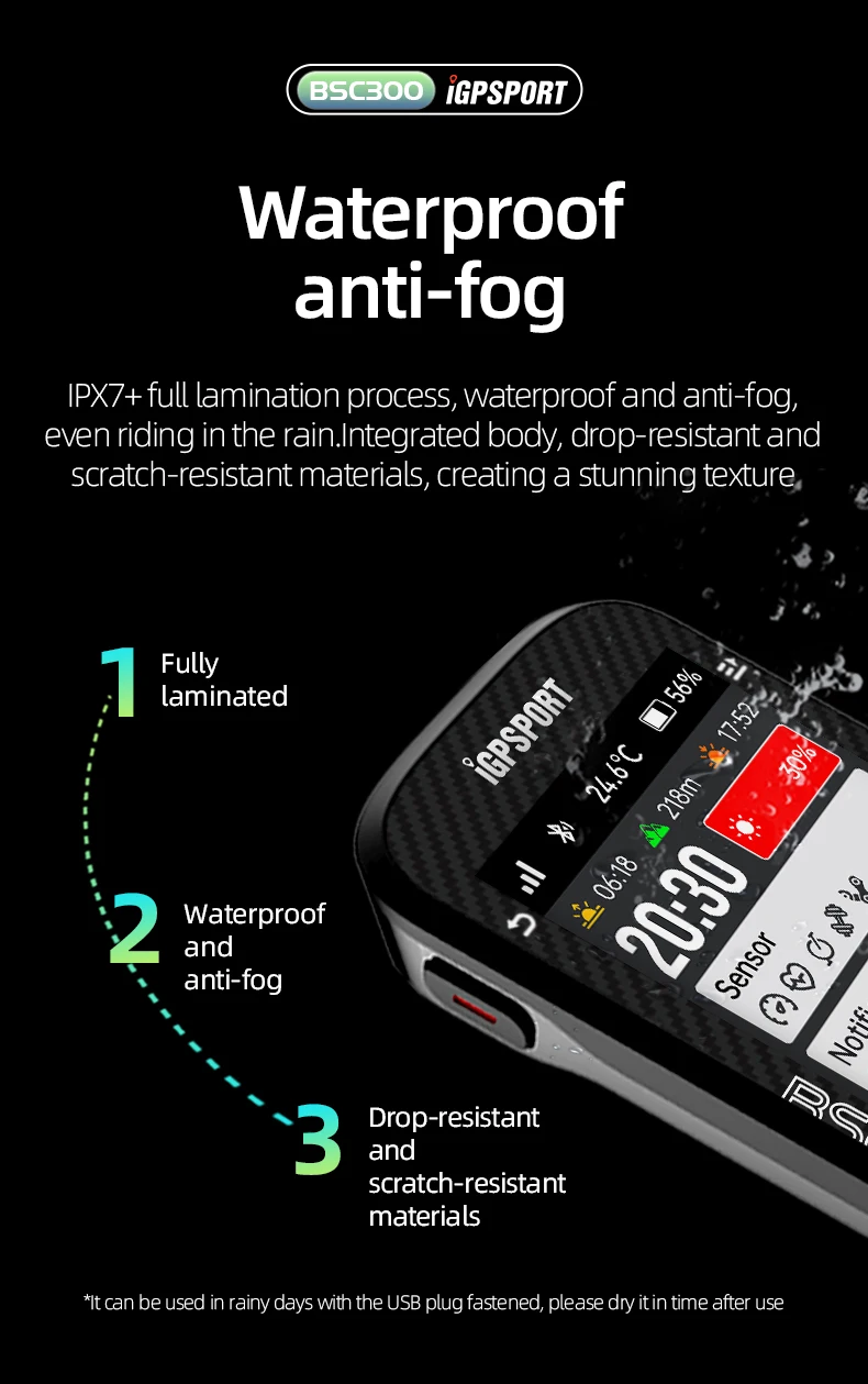 BSC300 Computer Wireless Bike Odometer GPS Navigation MTB Road Speed Cadence Sen