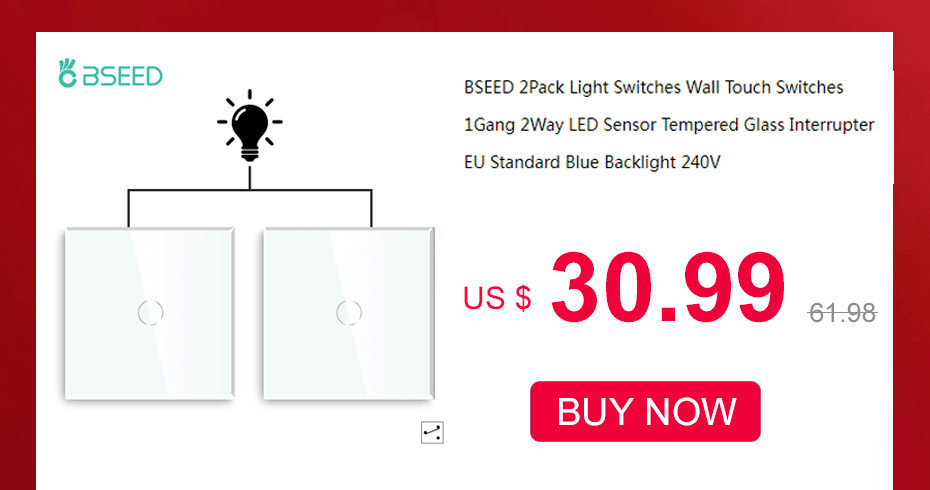 Sockets BSEED Wall Light Switches Parts White Glass Frames USB