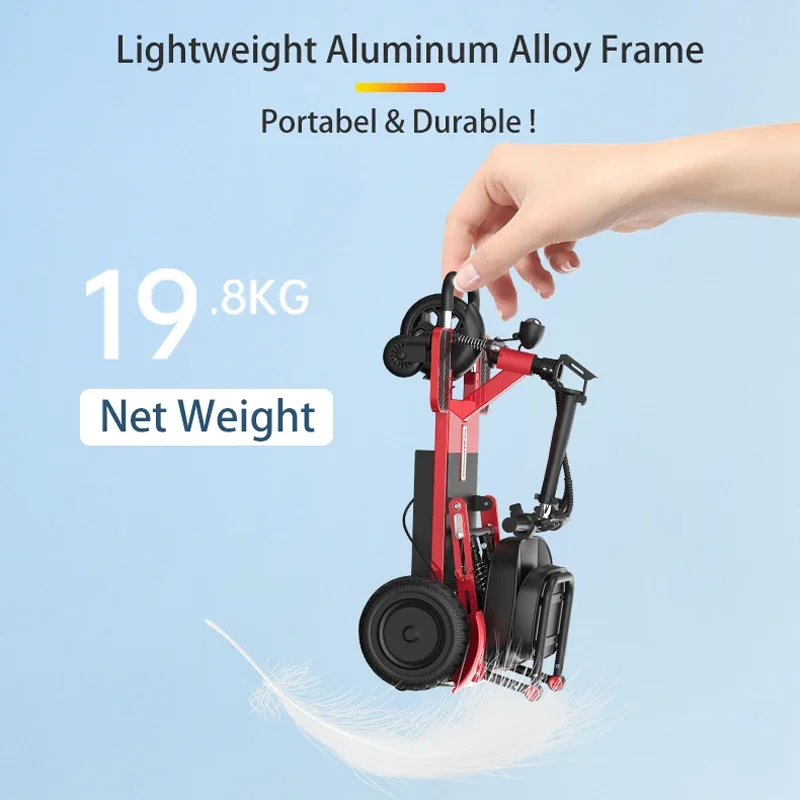 Long Distance Travel 3 Wheel Mobility Scooter Portable Lightweight Mobility Scooter For Eldely