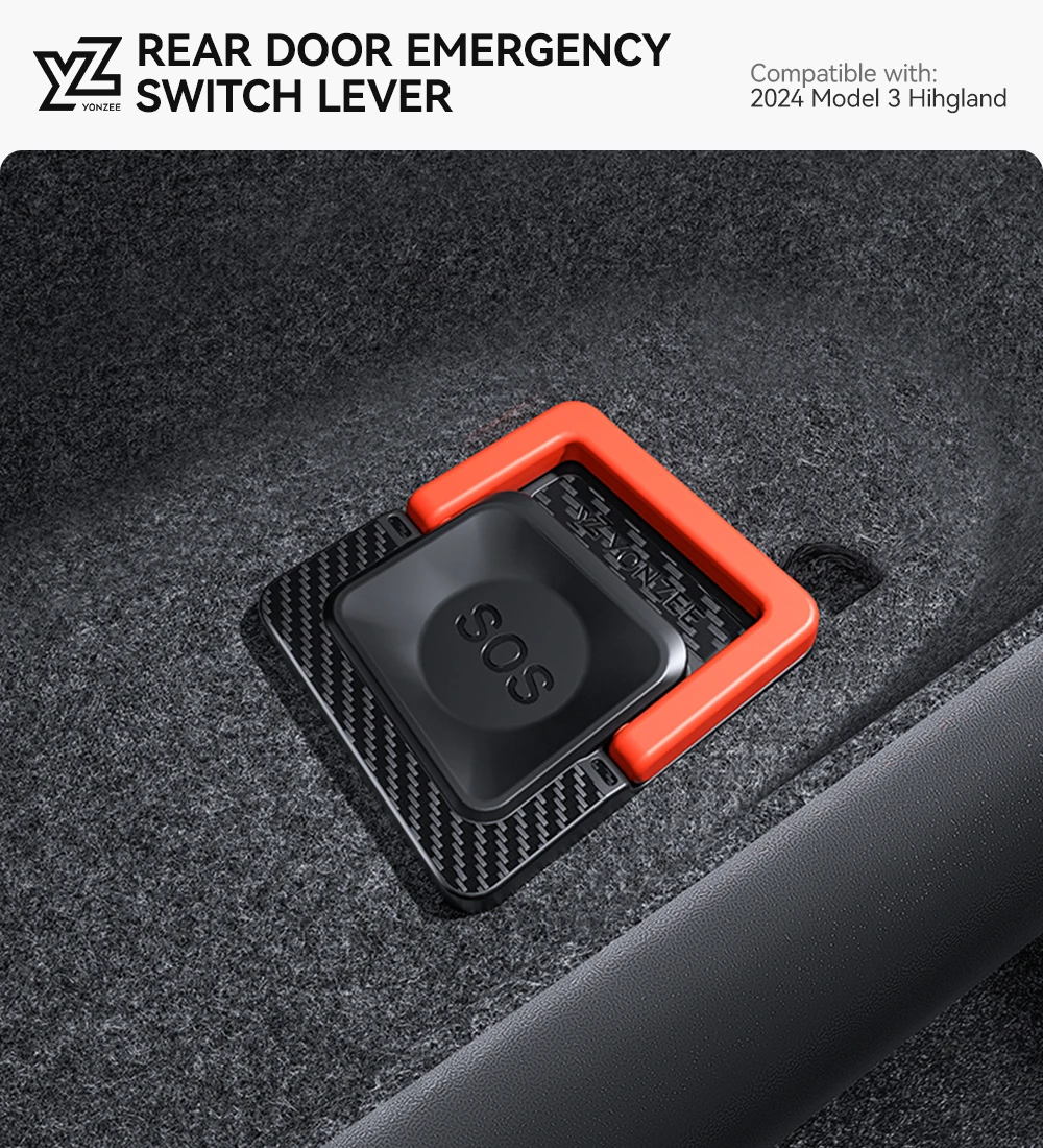 For Tesla Model Y 2021-2025 Model 3 Y Highland Juniper Rear Door Emergencies Saf