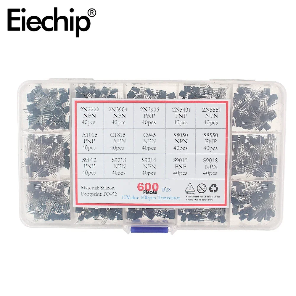 Transistor TO-92 NPN E PNP - Mix Di 2N5401, 2N5551, 2N3904 - Foto 10