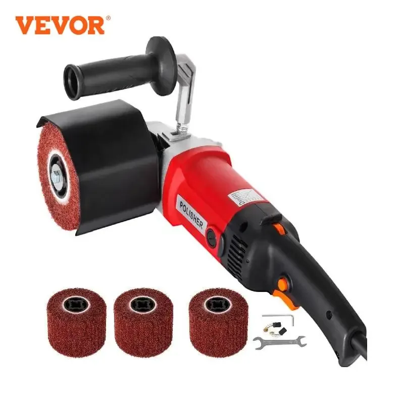 VEVOR 1200W 110V Corded Electric Burnishing Polishing Machine with 4 Wheels and 2 Carbon Brushes 3000RPM for Sanding Finishing electric polisher