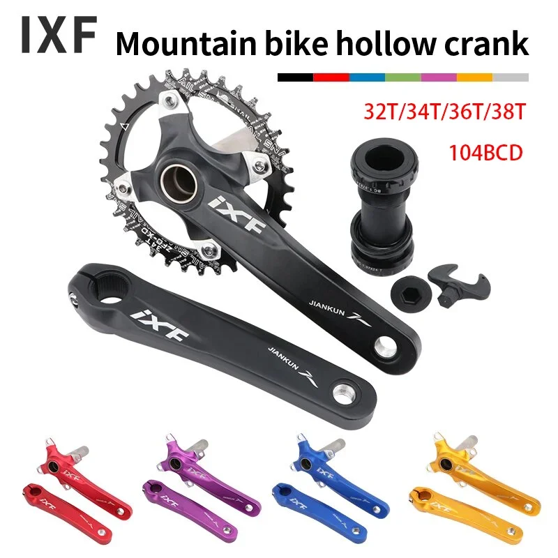 

IXF 104 BCD crankset hollow integrated single Chainring 32T 34T 36T 38T with Bottom Crank arms for 8/9/10/11 Speed mtb bike