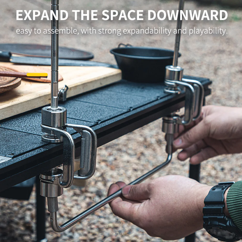 Soomloom Outdoor IGT Table Accessories Portable Expandable Desktop Frame Camping Light Stand Stainless Desktop IGT Accessories igt table accessories