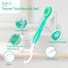40 Pack Disposable Mini Travel Toothbrushes - 5 In 1 Function, Travel Date Portable Individually Packed 3