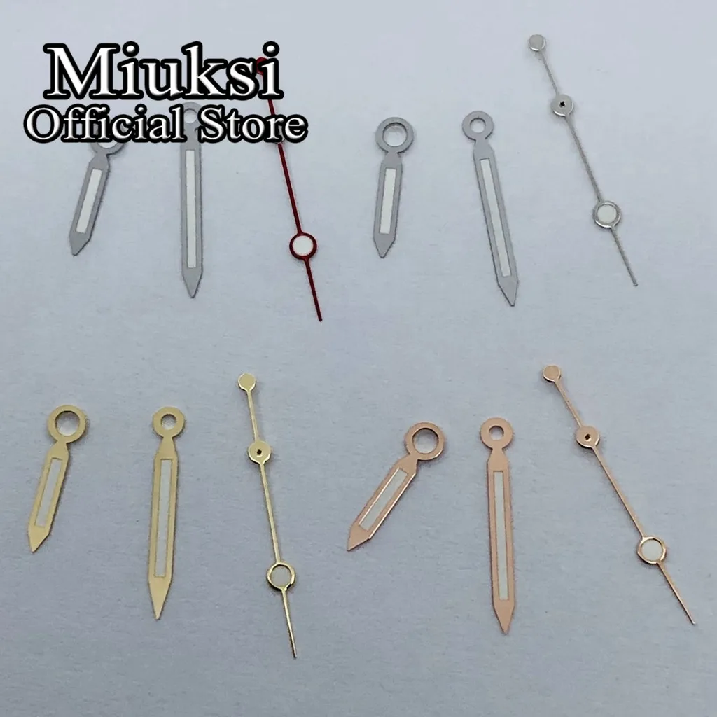 Miuksi silver gold watch hands green luminous hands fit NH35 NH36
