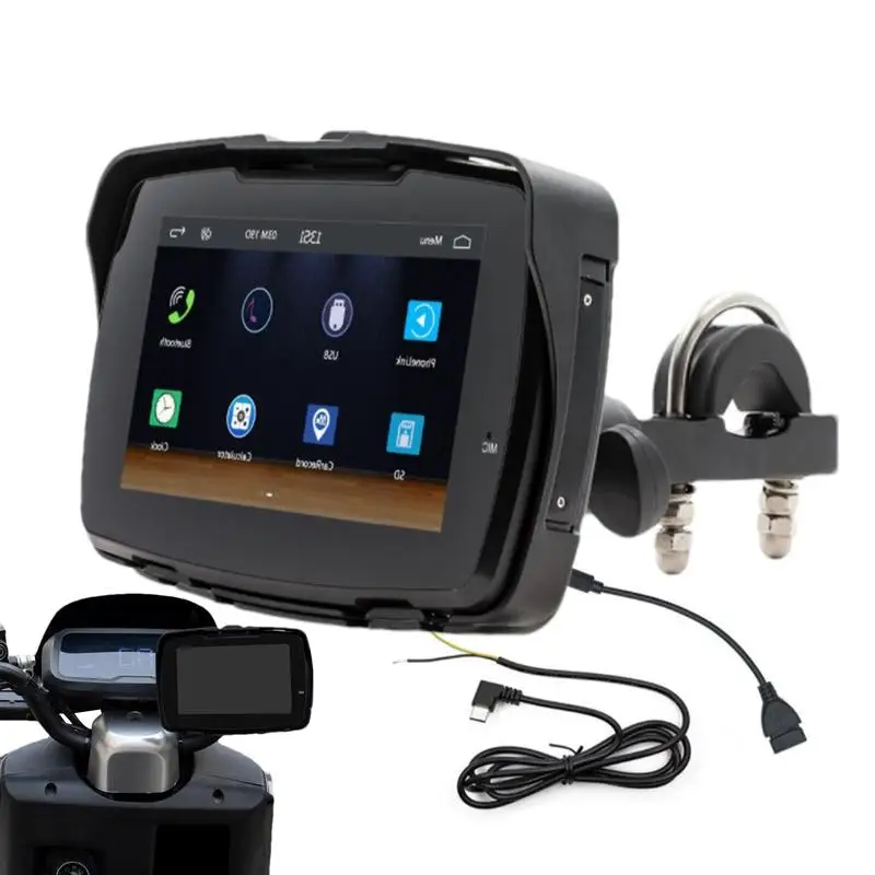 

5-дюймовый сенсорный экран для автомобиля, мотоцикла, Gps-навигация, портативный экран, система Gps-навигации, Ip65, водонепроницаемый, для мотоцикла
