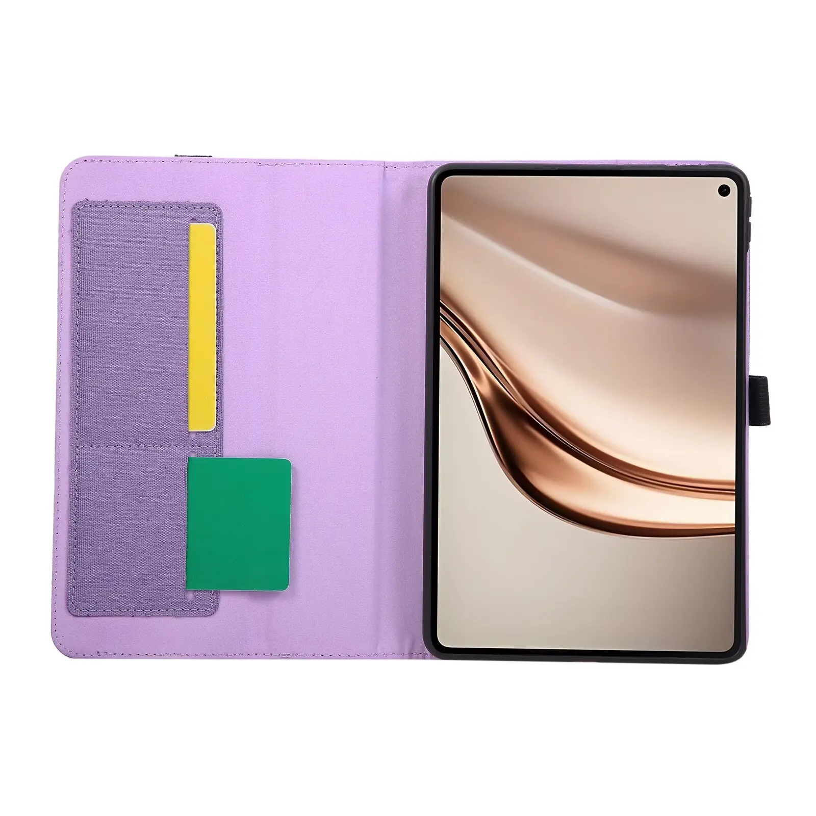 Denim Fabric Flip Stand Tablet Case with TPU Soft Back Cover