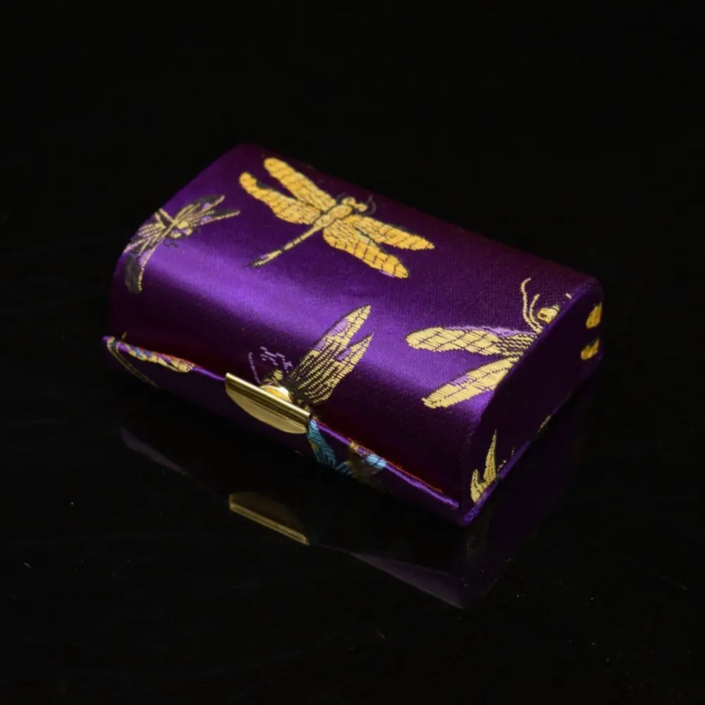 

Элегантный Цветочный ящик для хранения ювелирных изделий, винтажная парчовая шкатулка для ювелирных изделий в китайском стиле ретро, шелковая вышитая шкатулка для ювелирных изделий, для помолвки