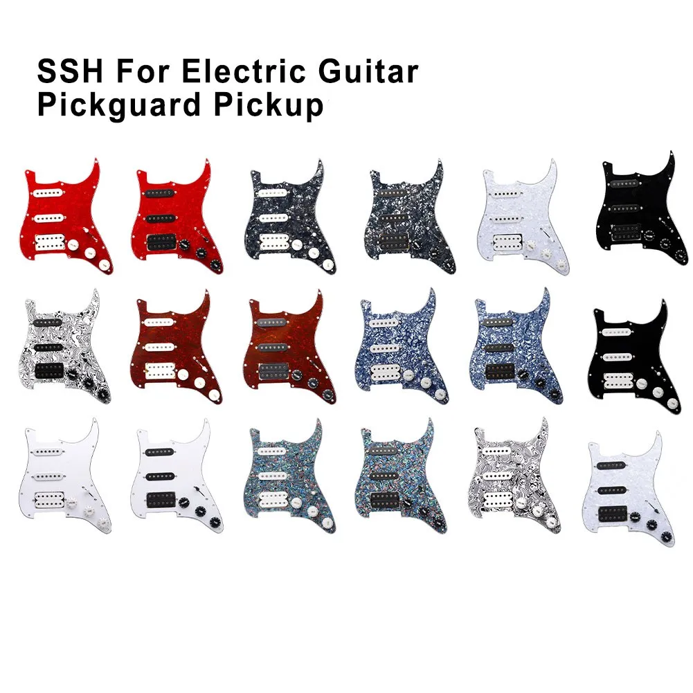 

SSH Накладка электрогитары Pickguard и черно-белый SSH загруженный Предварительно проводной скребок в сборе профессиональные инструменты