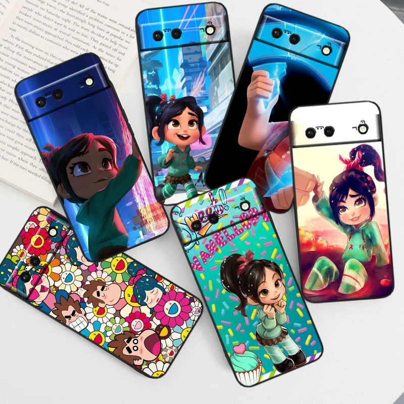 

Winthrop Wreck-It Ralph For Google Pixel 8 7A 7 6A 6 5A 5 4 4A XL 5G Black Silicon Shockproof Shell Phone Case