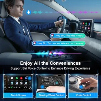 Wireless CarPlay Adapter for OEM Wired CarPlay/Android Auto Cars: ABS Plastic Black Plug-and-Play Netflix/YouTube Streaming wit 2