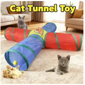 Collapsible Cat Tunnel Pet Tube Indoor Outdoor Play Puzzle Exercising Hiding Training Toy for Kittens And Puppies