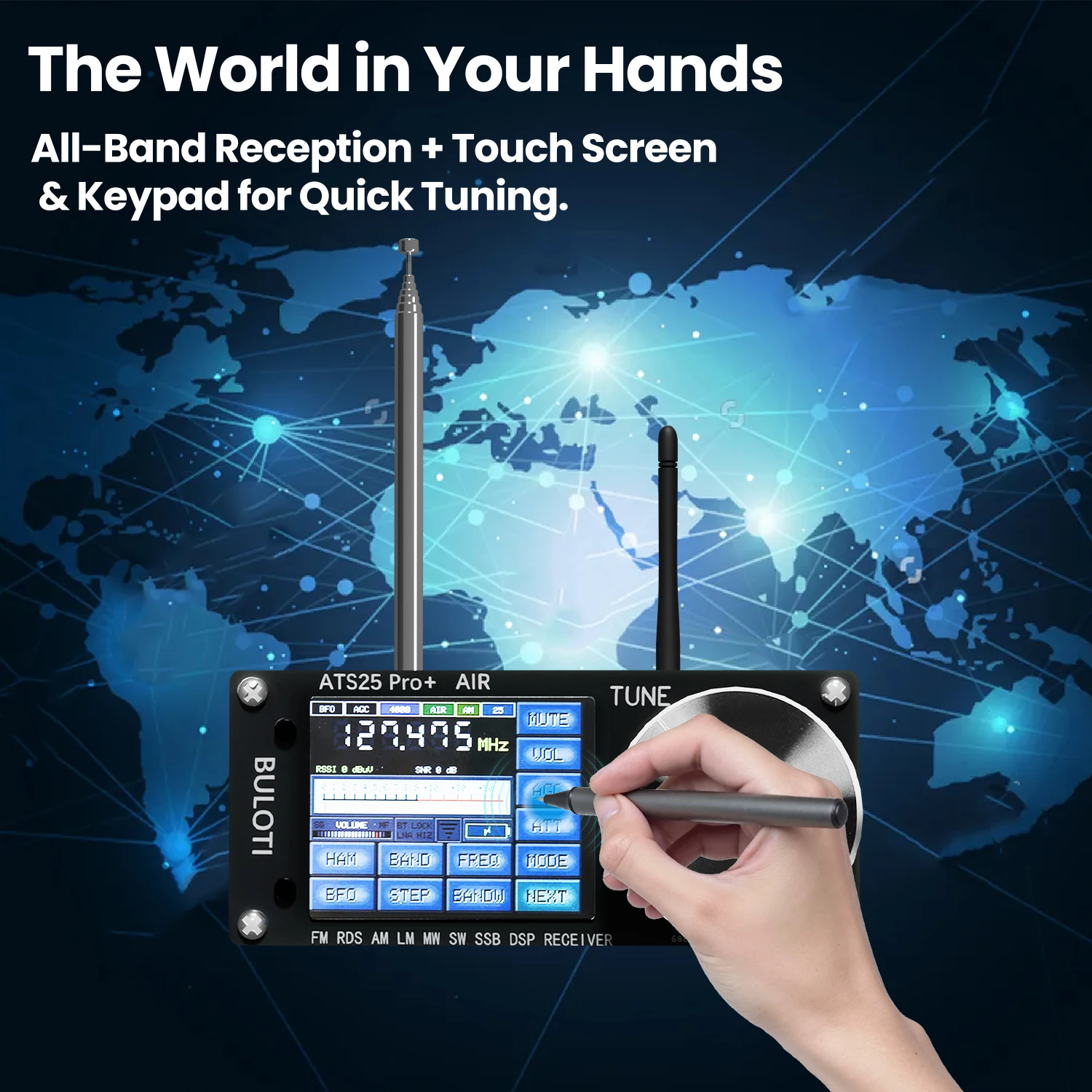 ATS25 Pro+ AIR 118Mhz-135.975Mhz Bluetooth version full radio