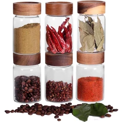 Set of 6 High - Sealing Glass Spice Jars - 8.79oz each, Empty Cylinder Storage Containers (6pcs)
