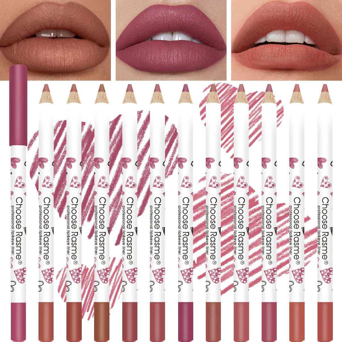 12 color lipliner waterproof, sweat resistant, non staining cup nude lipstick pen set Valentine's Day gift 2