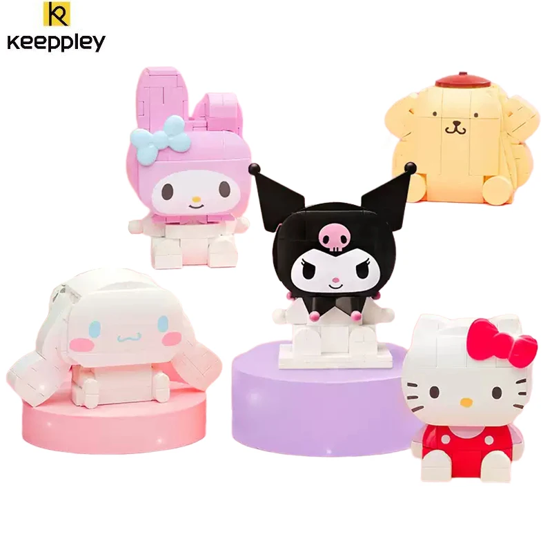 

Sanrio, анимация, технические игрушки, Kuromi My Melody Pom Purin, Hello Kitty, совместимые строительные блоки, коллекция фигурок