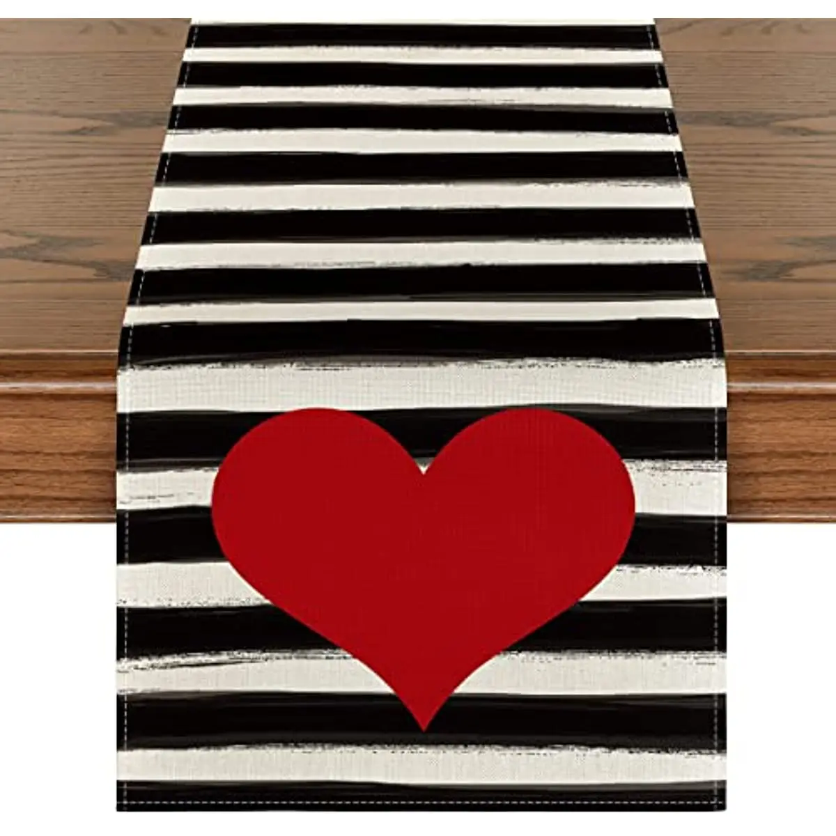 Watercolor Striped Love Table Flags Valentine's Day Anniversary Wedding Holiday Kitchen Table Flags Perfect for Home Party Decor