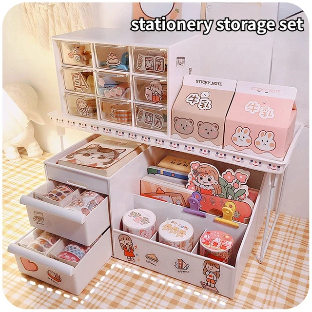 Kawaii Desktop Plastic Drawer Storage Box