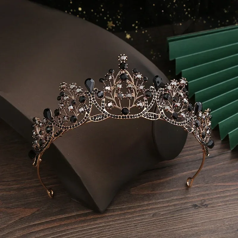 Romantic Princess Crown for Girls Handmade Rhinestone Tiara Pearl Headband For Birthday Wedding Party Accessories Jewelry Gifts 5