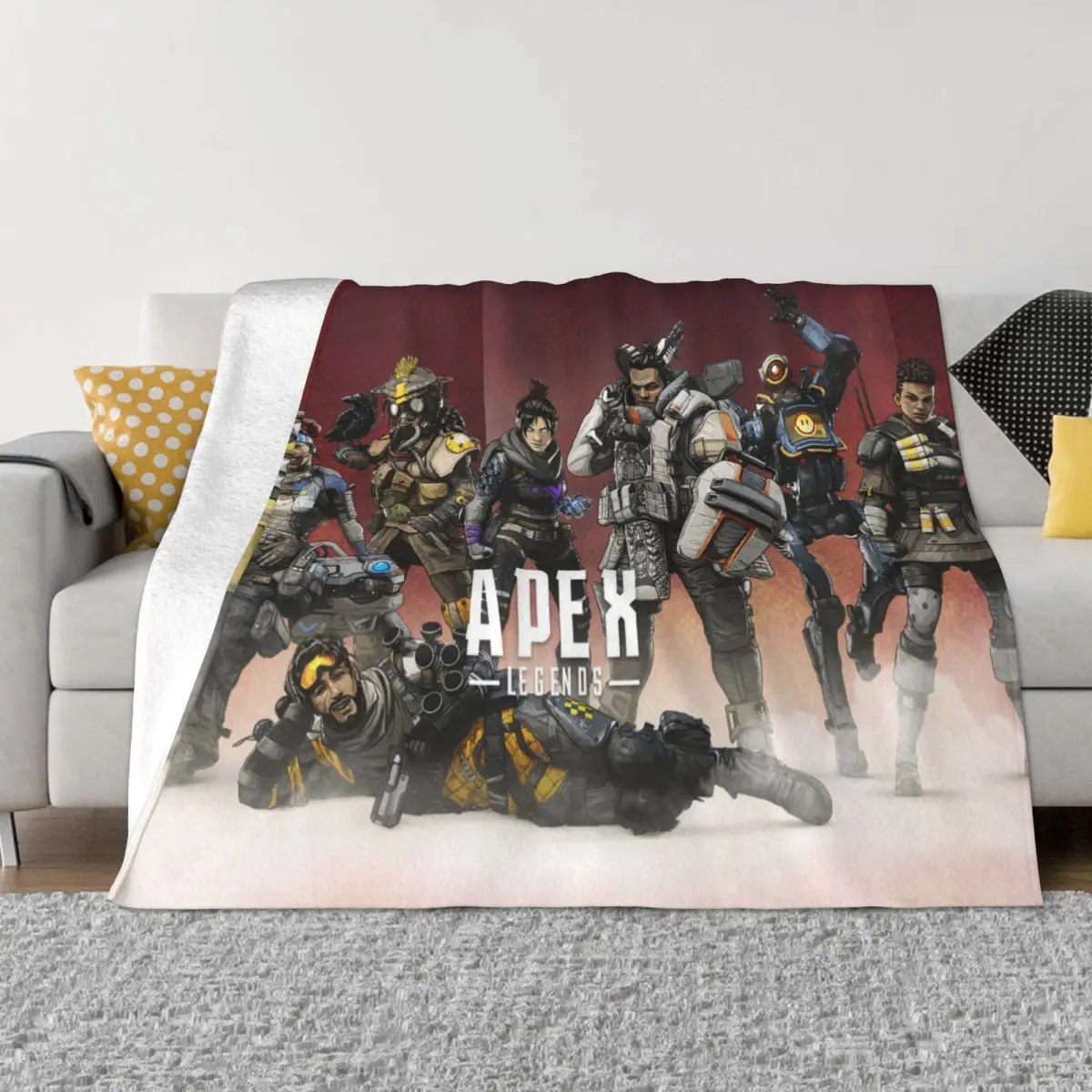 

Apex Legends Wraith Octane Knitted Blanket Fleece Gibraltar Game Super Soft Throw Blanket for Airplane Travel Bedspread