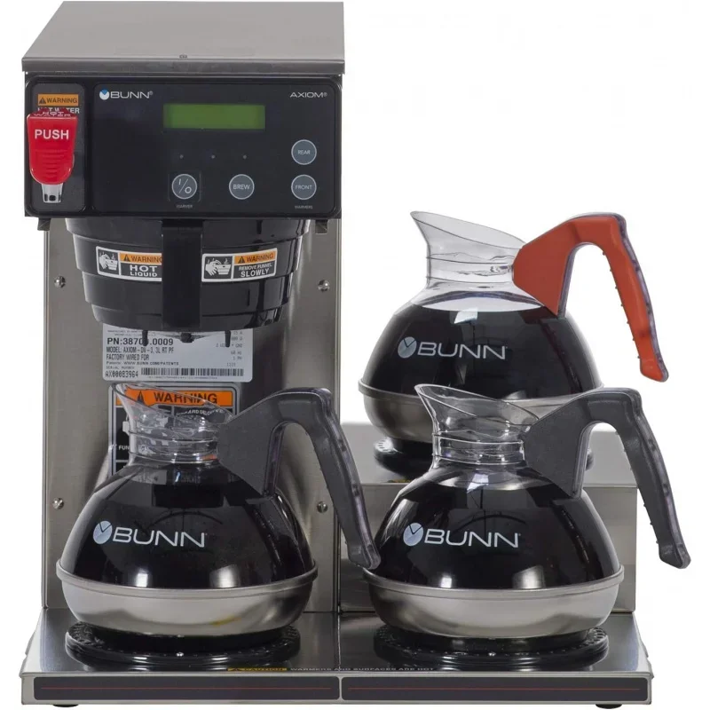 

Автоматическая Коммерческая 12-чашечная Кофеварка BUNN Axiom 15-3, 3 нижних грелки, 38700,0002, серый