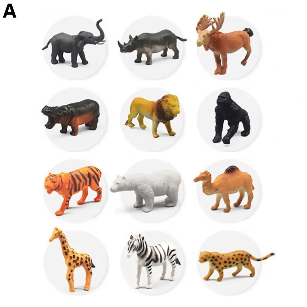 

Wild Animal Models 12Pcs Functional Collectible Eco-Friendly Luminous Mini Dinosaur Toys Desktop Decor
