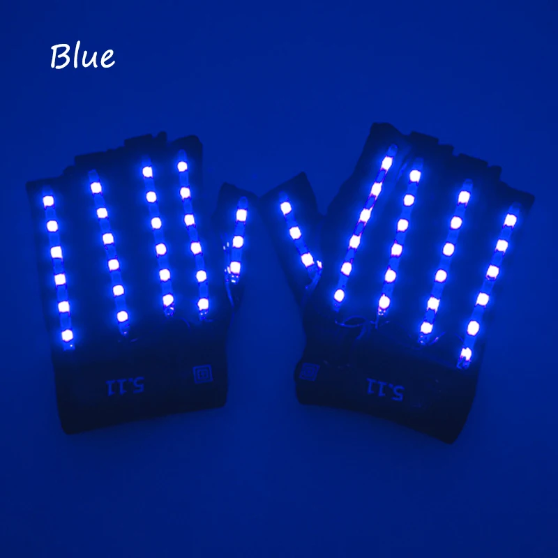 

Hot Colorful LED Luminous Gloves Unisex Neon Glowing Gloves Performence Supplies Gloves With Lights Dance Show Props