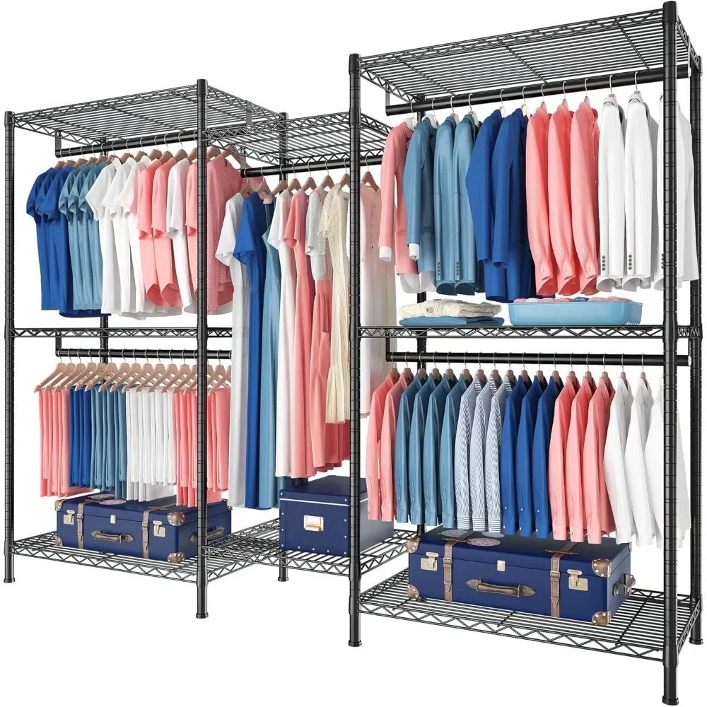 Clothes Rack Clothing Rack 900 LBS Clothing Racks for Hanging Clothes Heavy Duty Clothes Rack Freestanding Wardrobe Closet 2