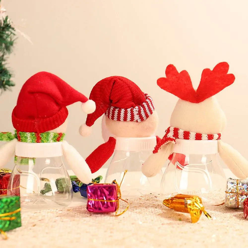 

Santa Claus Christmas Candy Jar Xmas Decor Snowman Elk Suger Case Dust Prevention mpty Storage Bottle Child
