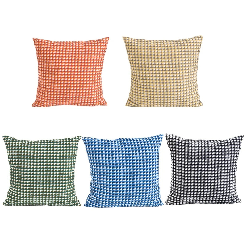 

Simple Plaid Polyester Pillow Cover 45x45cm Pillows for Case Cushion Cover for Home Bedroom Sofa Bed Chair Decoration