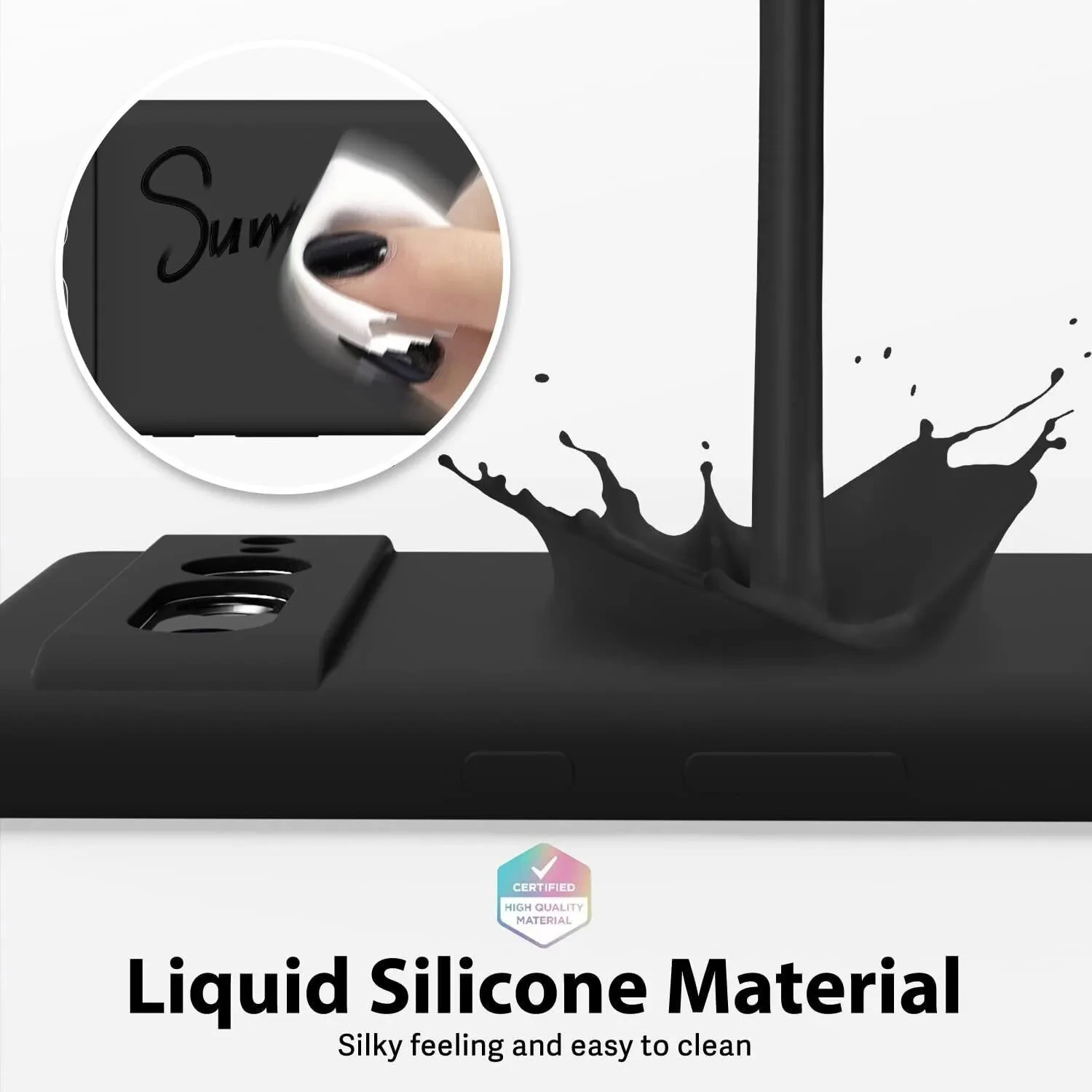 Liquid Silicone TPU Soft Solid Color Shockproof Back Case