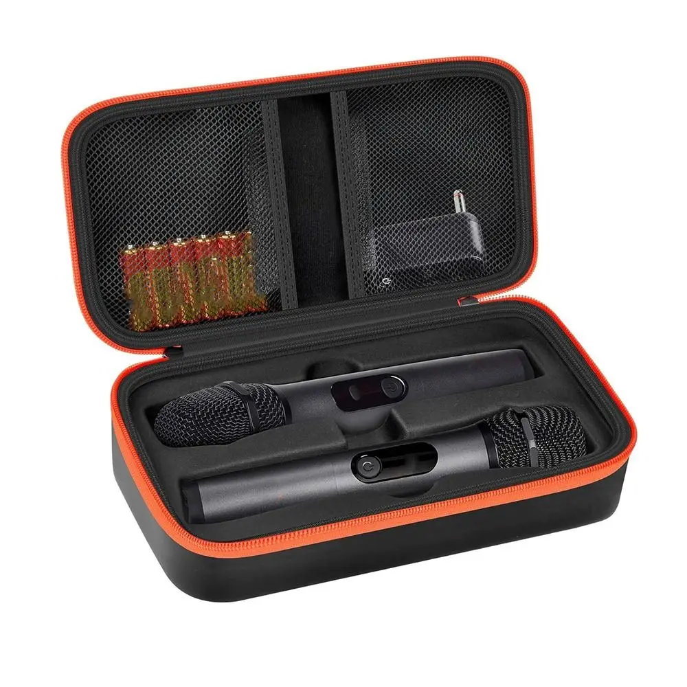 Shockproof Wireless Microphone Case Drop Proof Handheld Microphone Storage Bag Adjustable Microphone Carrying Case Travelling