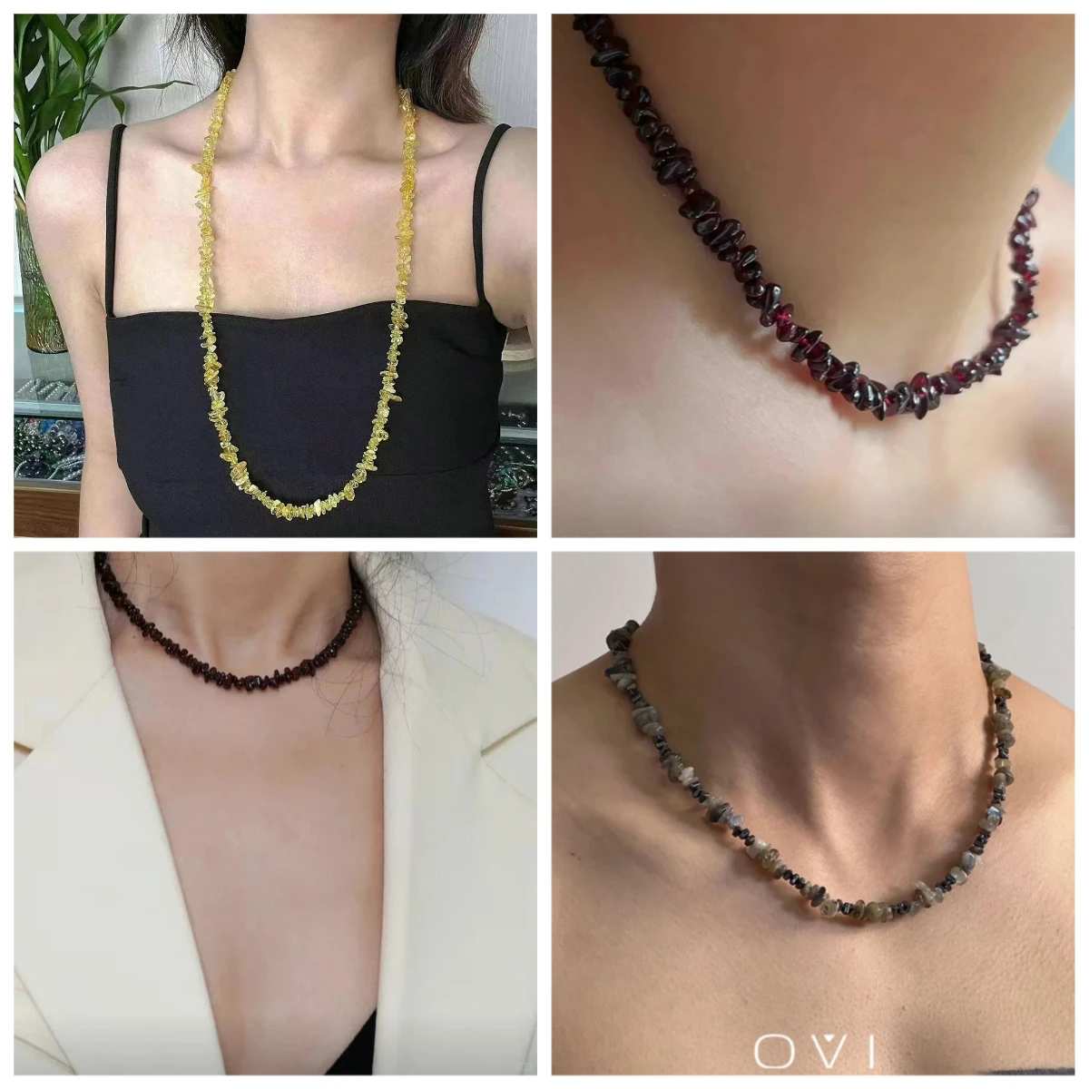Multi-Colored Irregular Semi-Precious Stones