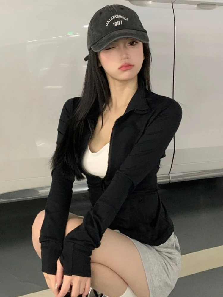 Skinny Jackets Women Sun-proof Tender Sporty All-match Holiday Summer Ulzzang Outwear Chic Zip-up Mujer Jogger Clothing Basic