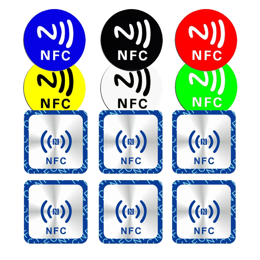 NFC Tag RFID Stickers 6pcs Ntag213 Ntag215 Ntag216 Shortcut 13.56MHz Universal Label Ultralight Token for Patrol Tagging