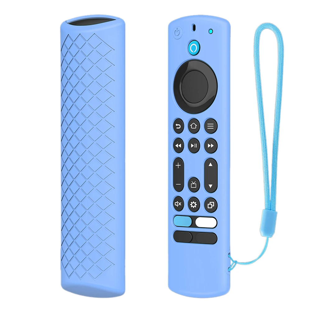 랜야드 리모컨 교체용 실리콘 보호 스킨 슬리브, Fire TV Alexa 음성 리모컨용 발광 쉘