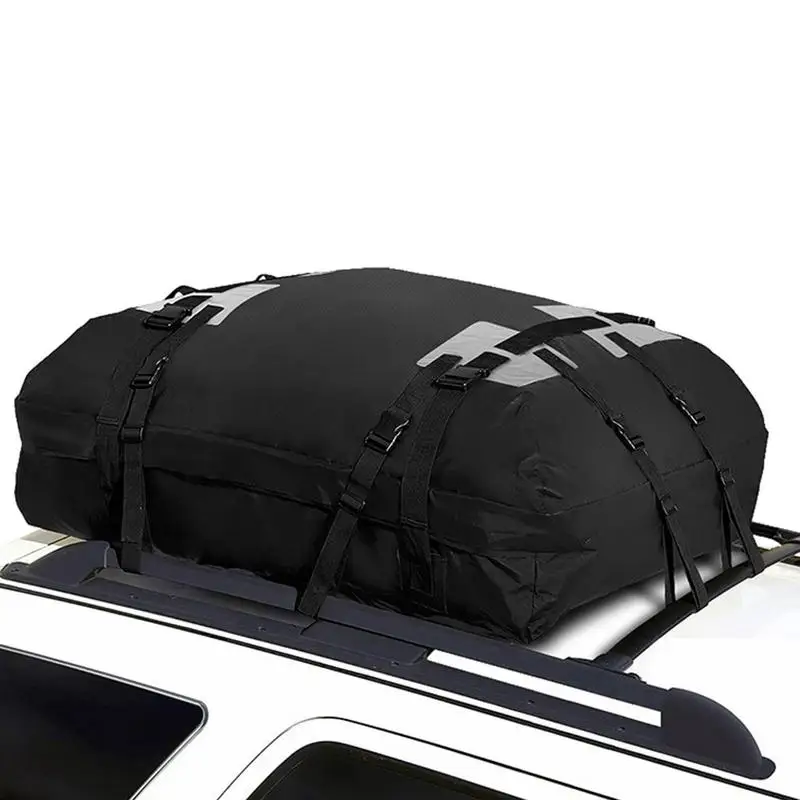 

Car Roof Bag 15 Cubic Feet Flexible Car Top Carrier 600D Oxford Cloth Waterproof Soft Car Roof Bag For Travel And Luggage