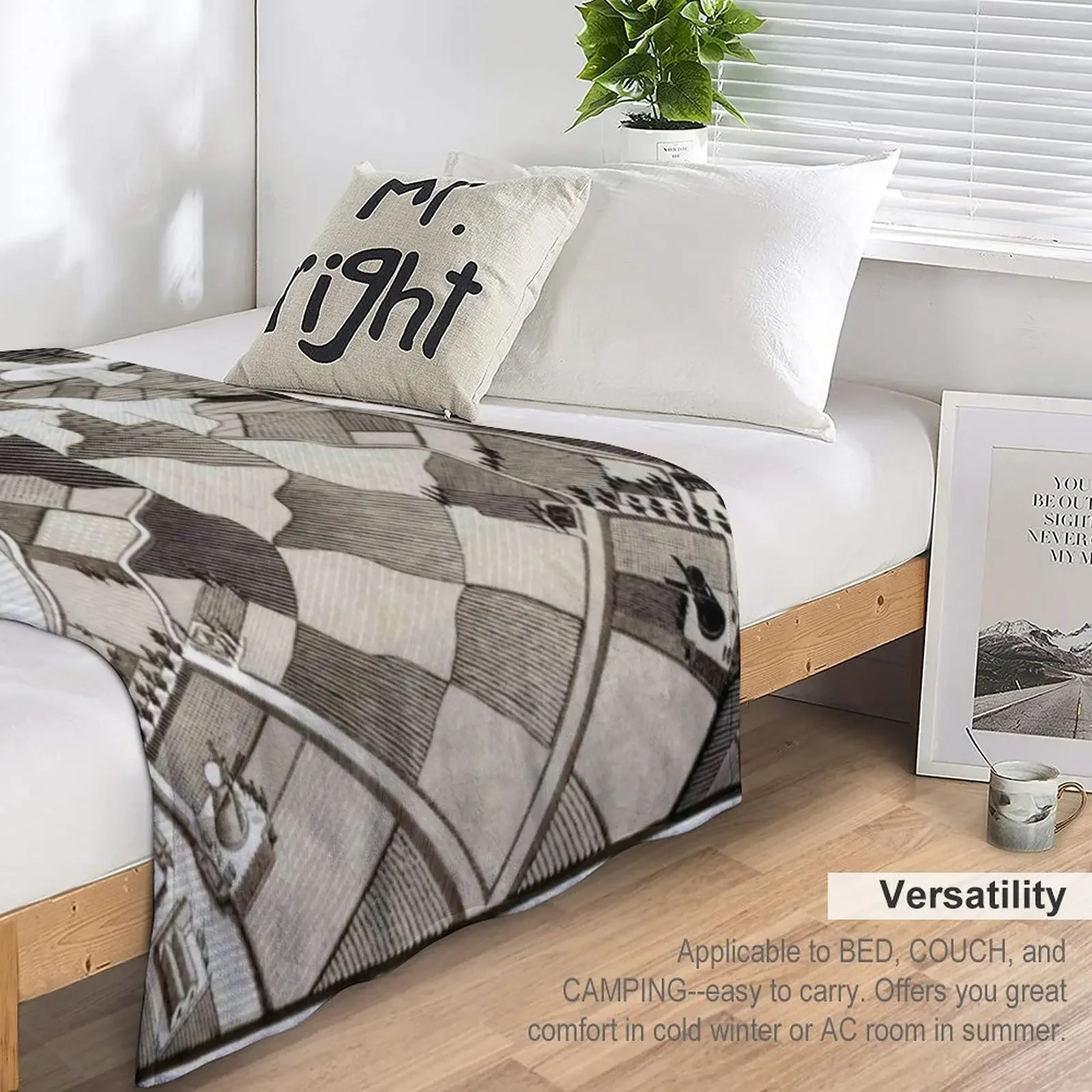Day and Night by Maurits Cornelis Escher Throw Blanket wednesday Decorative Blankets 5