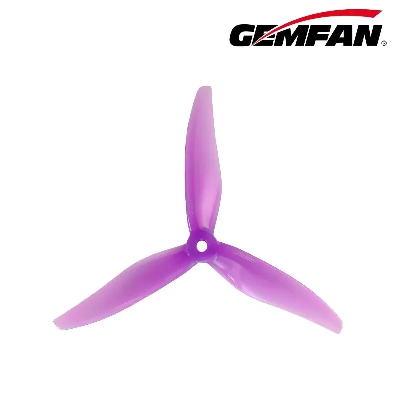 Hélice drone FPV 3 pouces violette et jaune côte à côte, illustrant la variété de couleurs du lot.