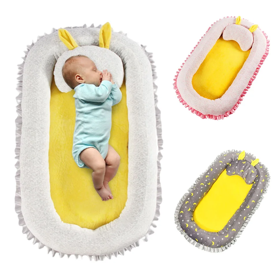 

Baby Bed Cushion Newborn Sleeping Bed Bumper Infant Nest Portable Baby Crib Pad Toddler Bedding 0-24 Months