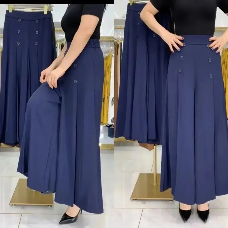 Summer Thin Wide Leg Pants Women Loose Mom Pants Drapey High End Anti-Wrinkle Premium Quality Long Trousers Female Garment