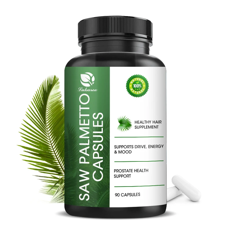 Saw Palmetto Capsules for Men Hair Growth Prostate Urination Support