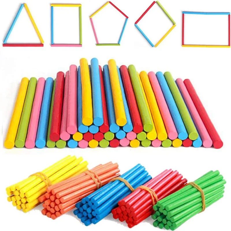 500PCS Wooden Counting Sticks For Kids Montessori Education Maths Teaching Aids Classroom Supplies Mathematic Learning