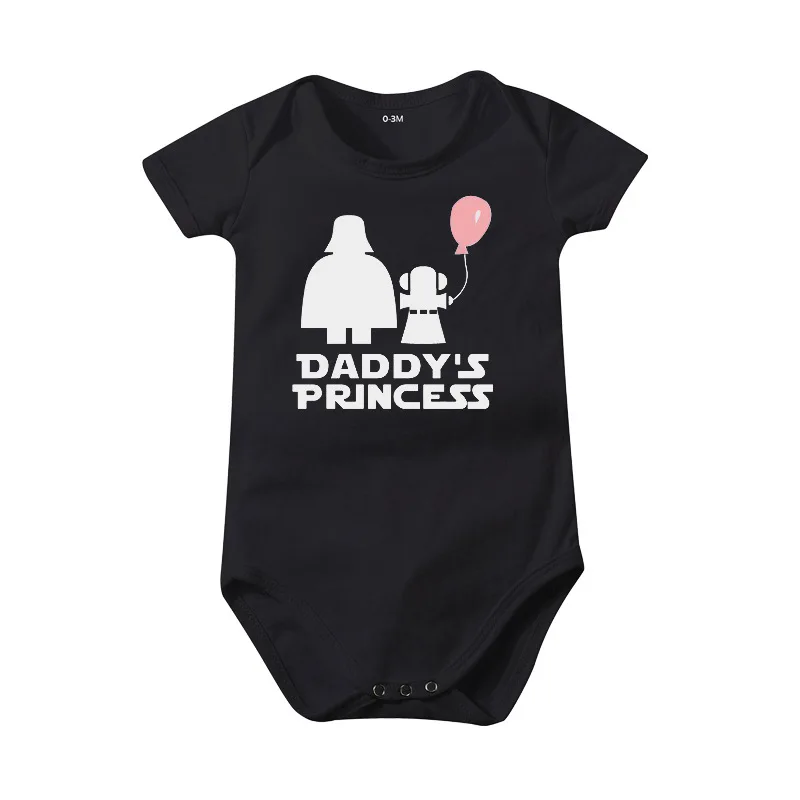 Summer Infant Rompers Baby Boy Girl Letter Daddy's Princess Print Short Sleeve Jumpsuit Kid Clothes Cotton Outfit Newborn Romper